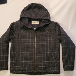 Obermeyer Women's Black White Hooded Insulated Coat Embroidered Full Zip Sz 12